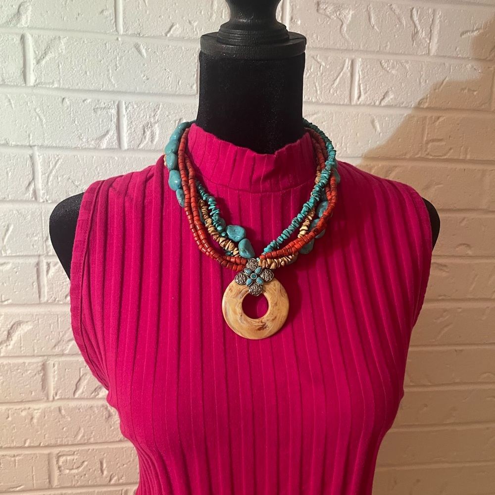 Vintage 5 strand beaded necklace.